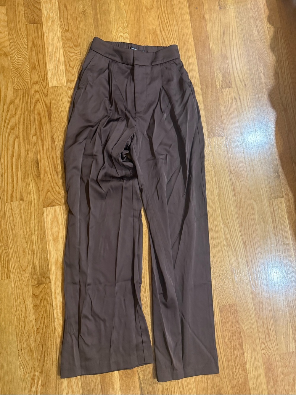 Abercrombie Brown Satin Trouser